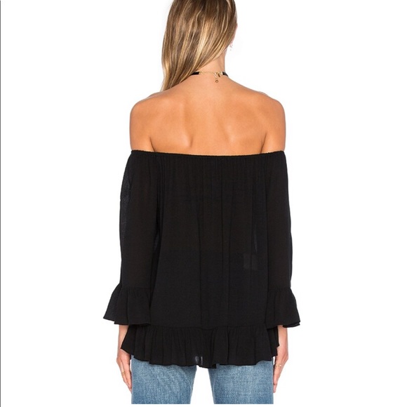 Sanctuary Julia Off the Shoulder Top in Black - Picture 2 of 2